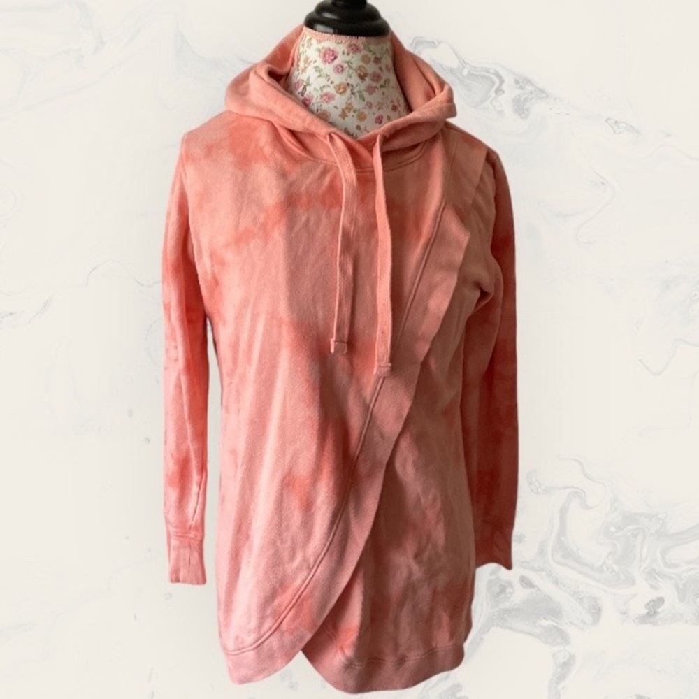Old Navy Tie-Dye Women’s Wrap Hooded Sweatshirt - Coral Size M